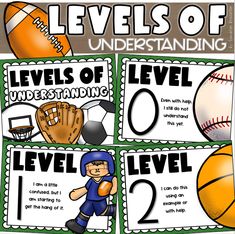 the levels of learning cards for baseball and softball