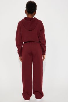 Available In Burgundy. Matching Fleece Pant Set Cropped Sweatshirt Hoodie Embroidered On Top And Bottom Leisure Verbaige Wide leg Pant Elastic Waistband Model Wears Size 10/12 Mommy & Me Takedown Of " Life Of Leisure Fleece Pant Set" 100% Polyester Imported | Mini Life Of Leisure Fleece Pant Set in Burgundy size 7/8 by Fashion Nova Fleece Pants For Fall, Solid Fleece Pants For Fall, Fall Hoodie For Loungewear With Ribbed Waistband, Cozy Fit Sweatpants With Elastic Cuffs For Fall, Fleece Bottoms For Fall, Cozy Fit Sweatpants With Ribbed Cuffs For Fall, Fall Fleece Bottoms With Elastic Cuffs, Winter Tracksuit With Elastic Waistband For Loungewear, Fleece Pants With Elastic Cuffs For Winter