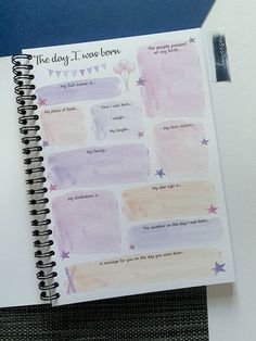 a spiral notebook with the words'the day i love you'written on it