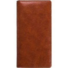 a brown leather wallet case on a white background