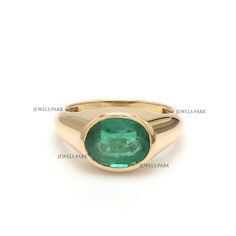 Emerald oval signet ring gold | Emerald bezel set vintage ring gold | Natural emerald gold signet ring gold | Emerald ovel set chunky ring GEMSTONE DETAILS : ✦ Gemstone : Emerald ✦ Gemstone Type : Natural ✦ Gemstone Shape : Oval ✦ Number of Gemstones : 1 ✦ Gemstone Weight : 2-3 Carats ✦ Gemstone Grade : AAA METAL DETAILS : ✦ Metal : 14K/18K Gold ✦ Metal Color : Yellow / White / Rose Gold ✦ Setting : Shared Prong Setting ✦ Ring Box : Yes SHIPPING DETAILS : ✦ Shipped via : UPS ✦ Production time : 10-12 days ✦ Delivery time : 7-8 days ✦ Expedited shipping : Available ✦ Expedited shipping service : UPS ✦ Expedited shipping time : 5 days ✦ Expedited shipping cost : 70$ CUSTOMISATION DETAILS : We can customize any piece of fine jewelry. You can simply message us on Etsy or drop a text at +91-797 Classic Round Signet Ring With May Birthstone, Oval Yellow Gold Signet Ring For May Birthstone, Formal Oval Signet Ring With May Birthstone, Timeless Green Oval Signet Ring, Vintage Oval Signet Ring With Bezel Setting, Classic Oval Signet Ring With May Birthstone, Formal Green Oval Signet Ring, Classic Gold Emerald Signet Ring, Gold Oval Signet Ring With Bezel Setting