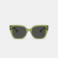 A scattering of our signature motifs at the temple adds iconic Coach style and a touch of shine to these oversized sunglasses. Featuring a lightweight and durable construction they offer full UV protection and come packaged in a protective case with a microfiber cleaning cloth. | Coach Charms Oversized Square Sunglasses - Women's - Green Designer Sunglasses With Gradient Lenses For Beach, Designer Sunglasses With Gradient Lenses For The Beach, Luxury Green Wayfarer Sunglasses, Designer Tinted Sunglasses For The Beach, Designer Tinted Sunglasses For Beach, Coach Sunglasses With Gradient Lenses For Summer, Designer Cat Eye Sunglasses With Polarized Lenses For Summer, Modern Coach Sunglasses With Uv Protection, Coach Sunglasses With Tinted Lenses For Summer