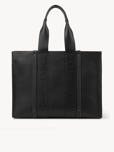 Chloé Large Woody Tote Bag In Soft Leather | Chloé US Shop Winter Dresses, Chloe Logo, Basket Tote, Sustainable Leather, Basket Bag, Black Tote, Day Bag, Black Tote Bag, Womens Tote