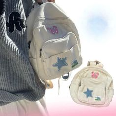 UAKISS - 2024 Japanese Bear Star Y2k Aesthetic Backpack Kawaii Streetwear Sweet Schoolbags Korean Girls Preppy Mini Backpacks for Women Size:27*23*12CM White Harajuku Backpack For Daily Use, White Harajuku Style Backpack For Daily Use, White Student Backpack With Cute Design, Cute White Student Backpack, White Cute Backpack For School, White Cute School Backpack, Cute White School Backpack, Cute White Backpack For Everyday Use, White Y2k School Bag