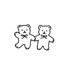 two teddy bears holding hands with each other