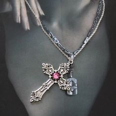 This beautiful Pewter Renaissance Cross is reminiscent of the crosses seen across Europe, particularly in France. Genuine Swarovski Lead Crystal Rhinestones.  Pendant hangs from an 18-inch silver-plated chain. Pendant size is approximately: 1 1/2 in. wide x 2 1/4 in. tall Will make a lovely gift.  GIFT POUCH INCLUDED. Crystal Cross Chain Jewelry, Crystal Cross Jewelry With Chain, Crystal Cross Jewelry With Adjustable Chain, Gothic Cross Chain Jewelry, Silver Cross Pendant Chain Jewelry, Sterling Silver Cross Chain Jewelry, Silver Cross Necklace With Clavicle Chain, Silver Cross Necklace With Chain, Silver Cross Pendant Necklace With Chain