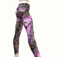 "SXYFITNESS Yoga Pants are available in a capri or legging style. The Hot Yoga Pants are available in two fit options : Low Rise, or High Waist/ Fold Over. These Printed Leggins are functional, with a great fit! Bend and stretch in style FABRIC: High Quality Performance Knit, breathable, 4 way stretch, medium weight lycra. STYLE: Low Rise * XXS/XS: (00-0 US) 8\" rise, 21\" inseam capri, legging 29\" inseam * XS/S: (0-2 US) 8.5\" rise, 21\" inseam, legging 29\" inseam * S/M: (4-6 US) 9.5 \" rise, Camouflage Fitted Bottoms For Athleisure, Camouflage Fitted Activewear For Gym, Fitted Camouflage Bottoms For Outdoor, Fitted Moisture-wicking Capris For Gym, Fitted Camouflage Leggings For Sports, Fitted Camouflage Workout Bottoms, Fitted Moisture-wicking Yoga Pants For Outdoor Activities, Pink Stretch Activewear For Outdoor, Pink Stretch Bottoms For Outdoor