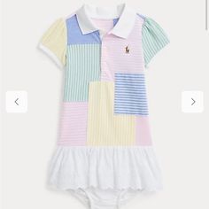 Patchwork Ralph Lauren Baby Girl Dress (12-18mos) Nwt! Includes Baby Bloomers As Featured On The Back, Beautiful Easter/Spring Dress Girls Tartan Dress, Ralph Lauren Plaid Dress, Ruffle Bottom Dress, Ralph Lauren Baby Girl, Girl Red Dress, Denim Overall Dress, Baby Bloomers, Tartan Dress