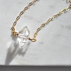 Herkimer Diamond Necklace - Quad Espresso Jewelry Dainty Diamond White Jewelry With Si Clarity, Minimalist Si Clarity Diamond Necklace As A Gift, Minimalist Diamond White Gemstone Jewelry, Dainty Diamond White Gemstone Necklace, Minimalist Jewelry Gift With Vs Clarity, Minimalist Si Clarity Diamond Necklace As Gift, Elegant Herkimer Diamond Crystal Necklaces For Gifts, Elegant Herkimer Diamond Crystal Necklace Gift, Minimalist Diamond Solitaire Necklace With Gemstone