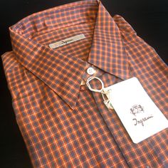 Made In Italy Never Unfolded Button Up Shirt, Casual Shirts For Men, Button Down Shirts, Blue Orange, Casual Button Down Shirts, Button Up Shirts, Button Up, Color Blue, In Italy