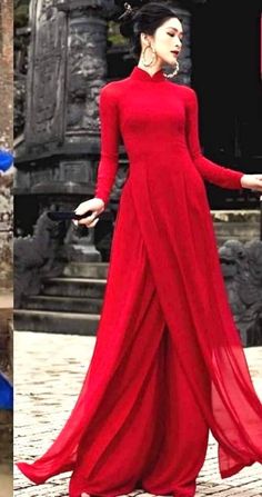 Brand New High Quality Vietnamese Ao Dai.  Fast/Free Priority shipping (1-3 days delivery) via USPS. Size  Bust/Chest  Waist S32in/81cm28in/70cm M34in/86cm29in/74cm L36in/91cm30in/76cm XL38in/97cm33in/84cm 2XL40in/102cm35in/89cm 3XL41in/104cm36in/91cm 4XL43in/109cm38in/97cm 5XL44in/112cm40in/102cm 6XL46in/117cm42in/107cm Ao Dai Length is 55-56 Pants Length is 44in Please note:  Almost all Ao Dai have some sewing Chalk Marks because these are Brand New, unwashed Ao Dai.  Gently hand wash the area Red Ao Dai, Vietnamese Wedding Dress, Dress With Pants, Ao Dai Vietnamese, Vietnamese Ao Dai, Indochine Style, Vietnamese Clothing, Vietnamese Wedding, Traditional Gowns