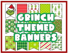 the grinch themed banner has many different designs