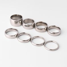 The Highly Polished Rounded Stainless Steel Blank Ring is perfect for those who appreciate classic ring band style. Available in a variety of widths, this blank ring is great for stacking alongside other rings or for custom engraving for the larger widths. The simple and elegant design makes it a versatile piece that can be worn in a variety of ways. The high-quality stainless steel ring construction ensures durability, while the polished finish and Comfort Fit ring band gives this ring a luxuri Plain Rings, Jewelry Website, Engraved Jewelry, Polished Stainless Steel, Engraved Necklace, Style Classique, Classic Ring, Stainless Steel Rings, Steel Ring