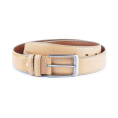 "Buy Classic Mens Beige Belt For Trousers Real Leather Belt For Men 35 Mm BELT SIZE: Choose from drop down menu above BELT HEIGHT: 1 3/8\" | 3.5 cm LEATHER: Genuine leather COLOR: Beige BUCKLE: Silver color CONDITION: New INCLUDED: Dust bag ALL BELTS ARE MEASURED FROM THE LEATHER PART'S END TO THE MIDDLE HOLE. PAYMENT Shopping on Etsy is 100% safe. I accept Paypal to make your payment process totally secure. Paypal also protect your financial information.  WORLDWIDE DELIVERY Delivery to USA, Can Formal Bridle Leather Belt With Smooth Grain, Formal Bridle Leather Belt, Classic Leather Belt And Suspenders, Masculine Leather Belt And Suspenders Set, Classic Bridle Leather Belt And Suspenders, Classic Business Belt In Bridle Leather, Luxury Belts With Leather Lining, Classic Bridle Leather Business Belt, Classic Bridle Leather Belt For Business