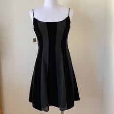 Zum Zum Black Mini Dress Women’s Size 5/6 Vintage 90s Fit And Flare Dress With Velvet Accents Never Worn With Tags, This Dress Is So Pretty! Retro Black Cocktail Dress, Vintage Black A-line Mini Dress, Black Retro Party Dress, Retro Black Party Dress, Black Fit And Flare Mini Dress For Cocktail, Black Vintage Fit And Flare Dress, Fitted Black Lined Dress, Black Lined Mini Length Dresses, Black Lined Mini Dress