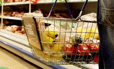 a shopping basket filled with fruit and vegetables