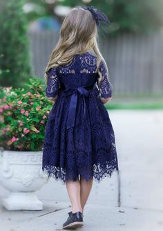 Dark Blue Flower Girl Dress, Navy Blue Flower Girl Dress, Navy Flower Girl Dress, Navy Blue Flower Girl Dresses, Silver Flower Girl Dress, Country Flower Girls, Bohemian Flower Girl Dress, Navy Flower Girl, Navy Blue Girls Dress