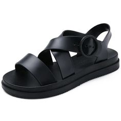 Rina Women's Sandal by USS Shoes is a classic style sandal that offers fashion and comfort. The sturdy rubber outsole, synthetic lining, and PVC insole ensure superior comfort and durability. The buckle strap closure and back strap design offer easy wear and a comfortable fit. Cross Training Shoes, Strap Design, Golf Shoes, High Top Shoes, Black 7, Women's Sandals, Training Shoes, Back Strap, Easy Wear