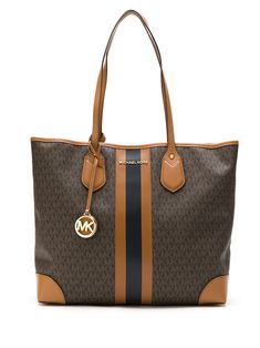 MICHAEL MICHAEL KORS 30T9GV0T7B 252 Synthetic->PVC Large Tote, Michael Kors Bag, Womens Tote Bags, Top Handle, Black And Brown, Fashion Branding, Top Handle Bag, Women Wear, Michael Kors