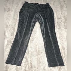 Super Soft Glitter Black And Silver Stretch Dress Pants. Slim Ankle, Size Medium. Worthington Brand. Never Worn. No Imperfections. No Snags, No Holes. Perfect Condition. Elegant Glitter Pants, Elegant Fitted Bottoms With Glitter, Elegant Fitted Glitter Bottoms, Elegant Metallic Shimmer Pants, Elegant Fitted Shimmer Bottoms, Elegant Shimmer Fitted Bottoms, Elegant Fitted Shimmer Pants, Stretch Glitter Pants For Night Out, Silver Glitter Bottoms For Night Out