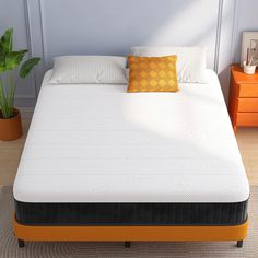 the mattress is made and ready to be used in the bedroom or as a bed