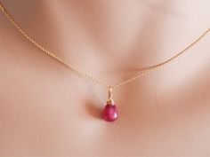 "ruby necklace gold ruby jewelry ruby drop necklace July birthstone gift for wife necklace for women necklace silver ruby pendant gold A gorgeous real ruby pendant necklace. The ruby is drop shape and it is wire wrapped in a dainty way. The chain is diamond cut which means that reflects the light and it gives a sparkling touch to the necklace and your look. Ruby is July's birthstone so it is perfect as a birthday gift for those who celebrate their birthday in July and it is perfect for the Zodia Gold Wire Wrapped Drop Necklace As Gift, Gold Wire Wrapped Drop Necklace For Gift, Gold Wire-wrapped Drop Necklace As Gift, Elegant Wire Wrapped Necklaces For Valentine's Day, Gold Wire-wrapped Drop Necklace For Gift, Gold Ruby Briolette Jewelry, Gold Ruby Briolette Earrings, Gold Ruby Teardrop Pendant Jewelry, Ruby Drop Necklace For Gift