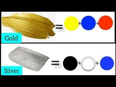 the different colors of paint are shown in this graphic above it is an image of gold, silver, and black