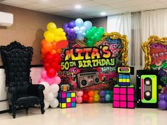 80's party prop 80s Theme Backdrop, 50th Birthday 80s Theme, 80 Theme Party Ideas Decoration, 80’s Birthday Party, 80s Party Decorations For Adults, Diy Slinky, 80s Theme Party Ideas, 1980s Party Decorations