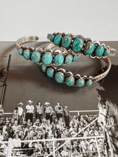 Well made cuff with intricate stamped detail. Sterling Silver Navajo Made Genuine Turquoise Width: 2.5" Opening: 1.25" Genuine Turquoise, Pet Hair, Sale Items, Cuff, Turquoise, Sterling Silver, Silver