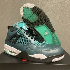 30th Anniversary Colorway! Shoes Are 9/10 Condition With Og Box Will Be Bubble Wrapped And Boxed When Shipped! Green Air Jordan 4 With Boost Midsole For Sports, Air Jordan 4 Leather Shoes With Air Cushioning, Air Jordan 4 Leather With Air Cushioning, Blue Leather Air Jordan 4 With Round Toe, Blue Leather Air Jordan 4 With Cushioned Footbed, Green Leather Basketball Shoes With Air Cushioning, Green Air Jordan 4 With Branded Insole For Sports, Blue Leather Air Jordan 4 With Branded Insole, Blue Leather Air Jordan 4 For Sports