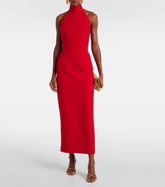 Crepe Midi Dress, Red Midi, Midi Dress Style, Red Midi Dress, Color Names, Net A Porter, Designing Women, Dress Skirt, New Dress