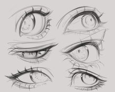 an image of some eyes with different angles and shapes to draw on the paper, which is