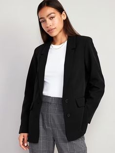 Taylor Relaxed Suit Blazer | Old Navy Business Casual Outfits For Women, Family Maternity, Casual Suit, Family Pajamas, Notched Collar, Business Casual Outfits, Work Outfits, Petite Size, Blazers For Women