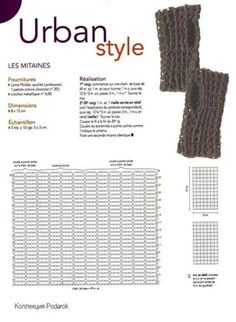 an advertisement for the urban style knitting pattern, featuring two rows of knitted squares