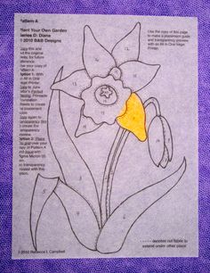 a drawing of a flower on a piece of paper with information about the parts of it