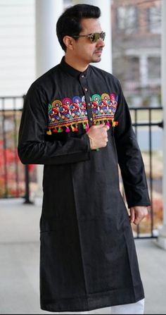 Kurta For Man, Tassels Fashion Clothing, Traditional Kurta, Mens Shirt Pattern, Kurta Pajama Men