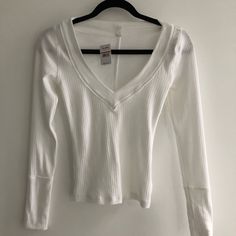 Nwt. The Perfect Basic White Long Sleeve Top By Intimately Free People. Semi Stretch Rubbed Cottony Fabric. Slightly Sheer. Size Xs Chic White Stretch V-neck Top, White V-neck Long Sleeve Top For Fall, Trendy Ribbed V-neck Long Sleeve Top, White V-neck Long Sleeve Top, White V-neck Long Sleeve Top For Spring, Trendy White V-neck Knit Top, Fitted White V-neck Top For Fall, Ribbed V-neck Long Sleeve Top For Spring, White Ribbed V-neck Knit Top