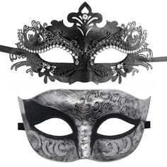 PRICES MAY VARY. Package Includes: 2 masks, one is metal with lace edging sequins, the other is plastic with lace edge Size: Metal: W 20cm* H 10 cm/ 7.9”*3.9”; Plastic: W17cm * H 8cm/ 6.7”*3.1” The plastic mask can be hand adjusted for a better fit and with the straps to keep in position. The metal one is made with light weight eco-friendly metal alloy, and Decorated with Sparkling Rhinestones One size fits most. Comfortable, Lightweight, Universal-fitting design. No flaking of paint, no messy e Fitted Mask And Prosthetics For Halloween Party, Fitted Masks And Prosthetics For Halloween Party, Fitted Masquerade Mask For Mardi Gras Costume Party, Fitted Masquerade Mask For Halloween Costume Party, Gothic Masks For Carnival Party, Gothic Silver Masquerade Mask For Party, Halloween Masquerade Mask For Costumes, Gothic Masks For Halloween Party, Fantasy Masquerade Mask For Carnival Party