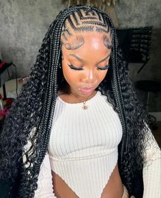 Fulani braids and sew in Braids With Quick Weave, Cruise Hairstyles For Black Women, Star Braids, Braids Weave, Braiding Ideas, Africa Beauty, Weave Braid, Quick Curly Hairstyles