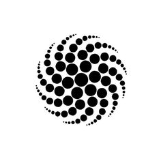 a black and white circle with dots on it