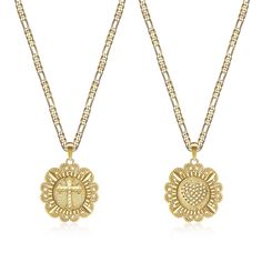 PRICES MAY VARY. Dainty Round Cross Necklace: The gold cross necklace for women features a unique circular embedded cross with 5A CZ stones. The double-sided design ensures your everyday look is full of freshness Material: The 925 Sterling Silver necklace for women is made of 0.5um gold plated, hypoallergenic, nickel-free and lead-free, does not discolor, does not rust, will not make your skin turn green, safe to wear in daily life, smooth edges, high gloss, easy to wear more comfortable Adjusta Heart Cross Necklace, Gold Necklace For Women, Gifts Box, Crucifix Necklace, Festival Gifts, Cross Heart, Heart Necklaces, Women Pendant, Gold Cross Necklace