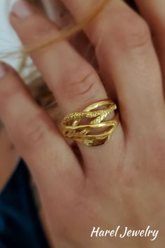 Pure Gold Ring Design For Women, Pure Gold Rings For Women, Twisted Gold Ring, Gold Ring Women, Gold Stacking Ring, Going For Gold, Gold Rings Fashion, Gold Statement Ring, Gold Ring Designs