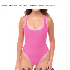 Brand New 93 Play Street “Piper” One Piece Bathing Suit In Color “Poppy Pink”. Size M. Never Worn, Ordered Wrong Size And The Company Will Not Let Me Return Anything That Poppy, Bathing Suits One Piece, Swim Brands, Pink Suit, Long Torso, Shelf Bra, High Cut, Bathing Suit, Perfect Match