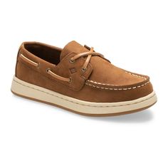 The sleek styling of the Sperry Cup II Boat shoe takes your kid from dock to dinner effortlessly. Just like the adult version, this super comfy special occasion shoe is made of genuine leather and features a memory foam footbed and lace-up closure. Special Occasion Shoes, Youth Shoes, Driving Moccasins, Brogue Shoes, Boat Shoe, Boys Sneakers, Sperry Top Sider, Sperry Shoes, Brown Shoe