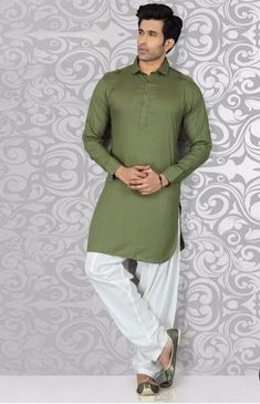 New mens Patani kurta panjabi style look green kurta Patani | Etsy Panjabi Look, Mens Pathani, Hindu Yoga, Indian Menswear, Pathani Suit, Pajama Men, Ali Raza