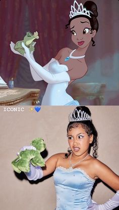 the princess and the frog are both dressed up