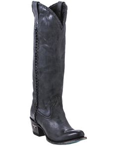 Lane Women's Plain Jane Distressed Round Toe Western Boots Tall Black Cowboy Boots, Tall Western Boot, Lane Boots, Black Cowboy Boots, Hiking Shoes Women, Plain Jane, Black Cowboy, The Lane, Genuine Leather Boots