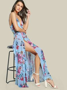 Best Maxi Dresses, Slim Back, Maxi Dress Wedding Guest, Unique Clothes For Women, A Line Maxi Dress, Pink Summer Dress, Maxi Robes, Floral Print Maxi Dress, Going Out Dresses