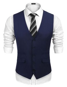 PRICES MAY VARY. 【Mens Dress Vest】Men's vest is made of professional suit fabrics,with excellent workmanship,high-end texture,and classic design to create a fashionable and handsome appearance. 【Suit Vest Design】Men's slim fit vest features a classic single-breasted, V-neck and 2 real side flap pockets with 2 fake pocket accents. Adjustable back straps ensure perfect fit and comfort. 【Easy Matching】Mens formal vest are perfect paired with a dress shirt or suit jacket to creat a sharp and classyl Sigma Man, Floral Suit Jacket, Business Suit Vest, Black Suit Vest, Suits Business, Velvet Dinner Jacket, Business Vest, Wedding Waistcoats, Men's Vests