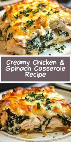 Discover the perfect creamy chicken and spinach casserole recipe, packed with flavor and perfect for family dinners! This comforting dish combines chicken, cream cheese, and spinach for a meal everyone will love. Chicken Mushroom Spinach Crepes Joanna Gaines, Recipes For Dinner With Spinach, Creamy Chicken And Spinach Casserole, Chicken Spinach Roll Ups, Chicken Spinach Mushroom Recipes, Recipes With Spinach And Chicken, Spinach Recipes Dinner, Spinach Chicken Recipes, Recipes Using Spinach